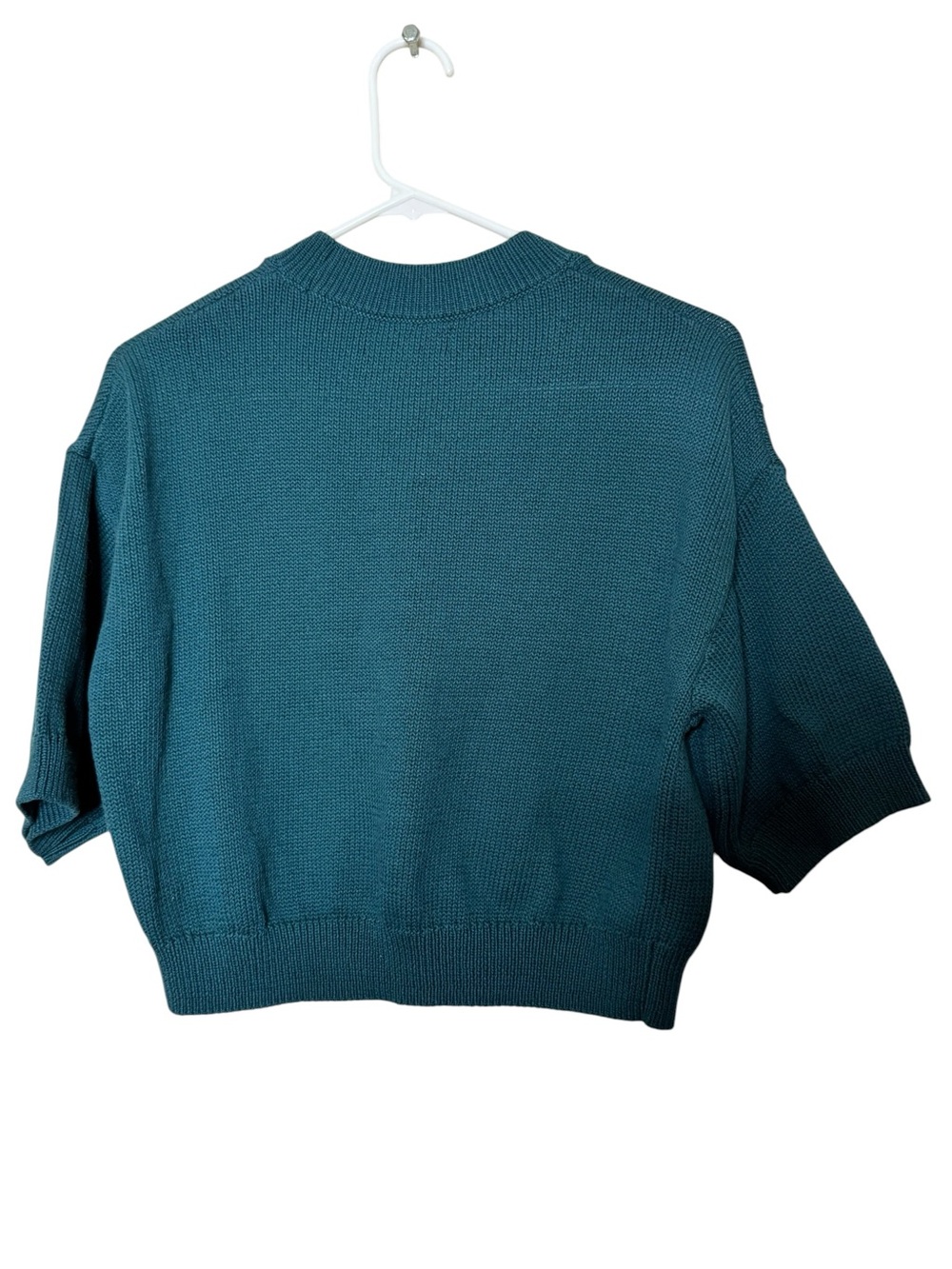 Banana Republic Teal Short-Sleeve Crewneck Sweater Size XS EUC